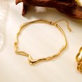 thumbnail image 6 of PISONIC 2‑Layer Irregular Gold Necklace Set,Textured Cross Pendant & Wavy Choker for Women, 6 of 8