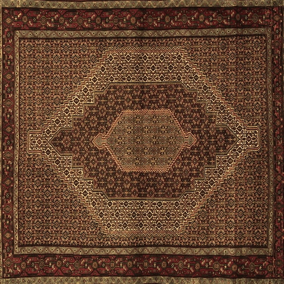 Ahgly Company Indoor Square Persian Brown Traditional Area Rugs, 8' Square