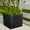 Black, variant on Ecobo 12" Eco-Friendly Square Pot Planter, Bloco Indoor/Outdoor use, Durable, Versatile & Lightweight, Designed by Brazilian Artisans, Contemporary All-Weather Design – Grey