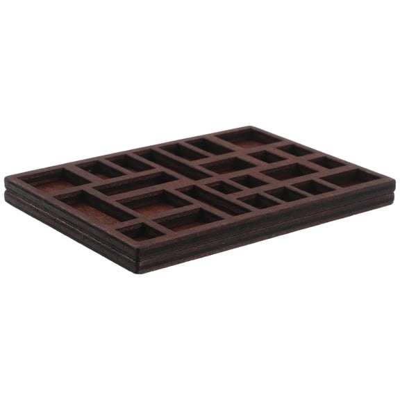 RENACLIPY Dark Brown Wooden Jewelry Tray with Multiple Compartments, Versatile Storage Organizer for Display and Home Use