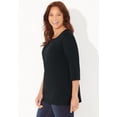 thumbnail image 2 of Catherines Women's Plus Size Petite Suprema Studio Double-Ring Tee, 2 of 6