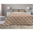 thumbnail image 1 of Xoxo Comforter & Sham Bedding Set, Pattern with Group of Doodle Heart Shapes and Xoxo Lettering Calligraphy, 3 pcs Duvet Set Microfiber Filling Quilt, 5 Sizes, Peach Black and White, by Ambesonne, 1 of 4