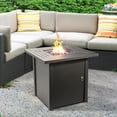thumbnail image 2 of Teamson Home Firepit Outdoor Gas Fire Pit Metal With Glass Rocks Cover HF45701AA-S, 2 of 8