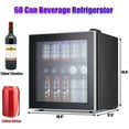 thumbnail image 3 of Auseo Beverage Refrigerator and Cooler, 60 Can Mini Fridge with Glass Door, 1.6cu.ft, Mini Fridge for Bedroom, Office, Drink Cooler, Mini Drink Fridge, Skin Care Fridge, 3 of 7