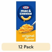 (12 pack) Kraft Mac and Cheese, 1 Box, for Easy Dinner or Dinner Sides, Original Flavor, No Artificial Flavors, Preservatives or Dyes, 7.25 oz