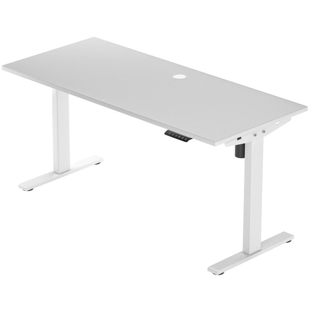 Progressive Desk Debout Bureau 42x30, Hauteur Réglable Électrique Stand up Bureau d'Ordinateur de Bureau à Domicile. Compatible avec les Roues - Blanc Chaud/blanc