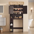 thumbnail image 4 of Aiho Tall Over‑the‑Toilet Storage Cabinet, Space‑Efficient Bathroom Organizer with 2 Doors and Adjustable Shelving, Ideal for Bathroom Laundry Room, Dark Brown, 4 of 12