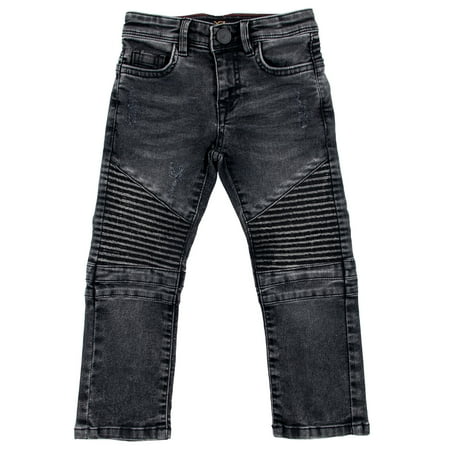 X RAY JEANS Toddler Boy's Flex Moto Jeans, Black, 2T