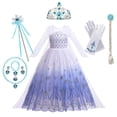 thumbnail image 1 of Frozen-vestido de princesa de la coronación de Anna y Elsa para niñas, disfraz de reina de la nieve, ropa de fiesta de cumpleaños, Cosplay, 1 y 2 Fivean unisex, 1 of 2