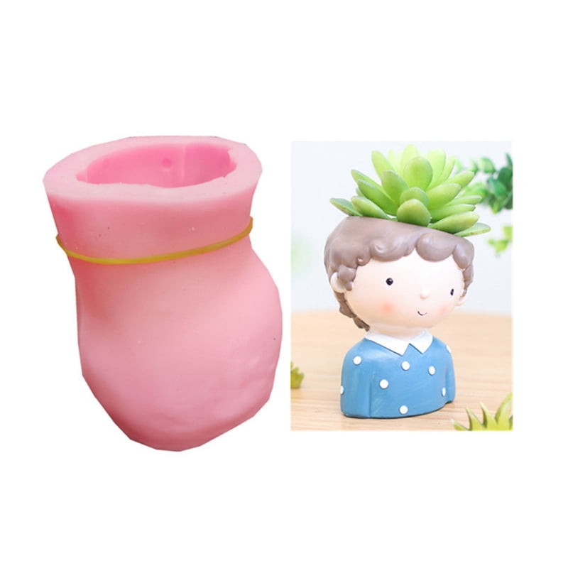 Small Boy Shape Flower Container Silicone Mold Suitable for Crafting Unique Resin Ornaments and Small Plant Displays