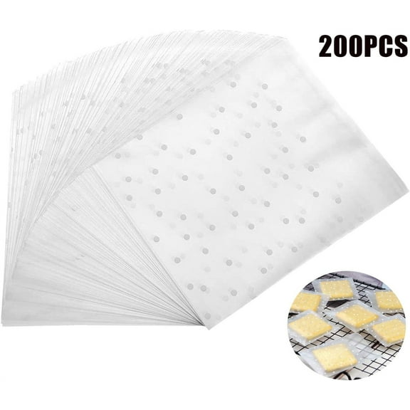 Christmas Self Adhesive Candy Bag 200 Pcs , QZS Cellophane Cookie Bags, White Polka Dot Clear Bags OPP Plastic Party Bag for Bakery, Candy, Chocolate, Soap (2.2"x3.4")