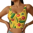 thumbnail image 2 of Uemuo Colorful Vegetables Pattern Women's Sports Bra - High Impact Support, Breathable, and Comfortable Athletic Bra for Running, Yoga, and Workouts, 2 of 9