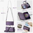 thumbnail image 2 of for Samsung Galaxy S25 Plus Rugged Case, Classic PU Leather Shoulder Strap Wrist Strap Zipper Pocket RFID Blocking Wireless Charging Kickstand Case Cover for Samsung Galaxy S25 Plus, Purple, 2 of 9