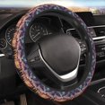 thumbnail image 5 of Fuzoiu Starry Night Purple Irises Print Elastic Stretch Steering Wheel Cover, Universal 15 Inch Automotive Steering Wheel Cover, Anti-Slip Sweat Absorption Universal Car Accessories for Women Men, 5 of 6