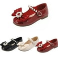thumbnail image 5 of Otqutp Pageant Toddler Girls Dance Shoes Children Shoes Fashion Flat Casual Shoes Small Leather Shoes Girl Princess Shoes Flat Bottom Light Buckle Comfortable Cute Bow, 5 of 5