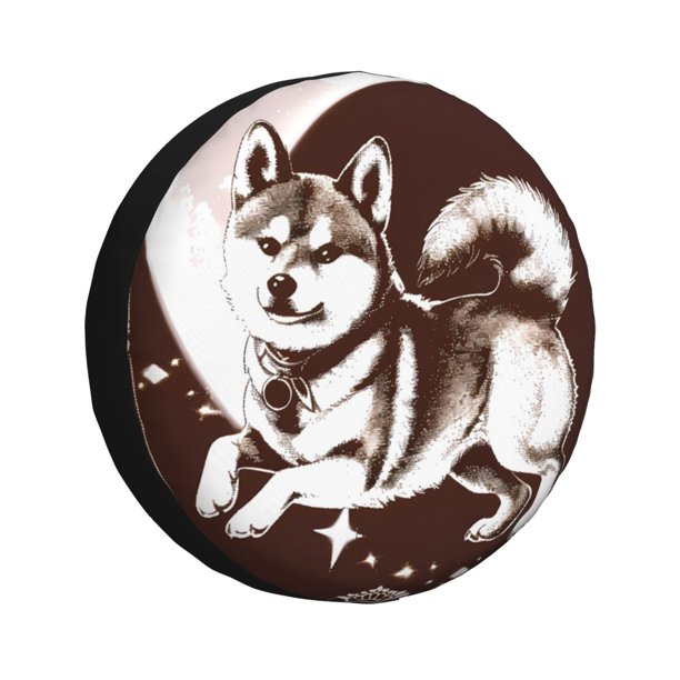 Fotbe Vintage Husky Dog Funda de Llanta de Repuesto con Estampado, Engrosada, Ajuste Universal para Jeep, Remolque, RV, SUV, Camión-16 inch