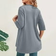 thumbnail image 4 of Htigea Women's Cardigans Half Sleeve Open Front Blouse Tops Solid Casual Lightweight Cardigan Gray XL, 4 of 7