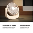 thumbnail image 3 of Incipio Rechargeable Desk Fan, Portable USB Fan with 3-Speed Settings, Adjustable Tilt Head & Quiet Airflow, Compact Desktop Cooling Fan for Office, Home & Travel, 3 of 10