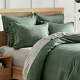 thumbnail image 7 of Levtex Home - 100% Linen - King Duvet Cover - Washed Linen in Forest Green - Duvet Cover Size (106 x 94in.), 7 of 7