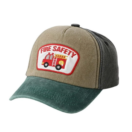 Kids Hats & Caps for Boys Girls Outdoor Summer Cartoon Baseball Cap with Embroidered Paint and Patch Details Black 2-8 Years