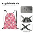 thumbnail image 4 of Daiia Pink Christmas Cheer Pattern Drawstring Backpack, Gym Bag, Lightweight Backpack, Water-Resistant Bag Travel Sports Backpack, Fitness Bag, Yoga Bag-Medium, 4 of 6