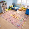 thumbnail image 4 of Washable Area Rug for Living Room, 5'x7' Bohemian Aztec Non-Slip indoor Rug, Soft Low Pile & Stain Resistant Polyester Geometric Carpet for Bedroom, Dinning Room, Kids Playroom, Girls' Bedroom, 4 of 8
