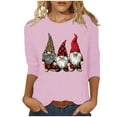 thumbnail image 3 of VKOYWKM Christmas Shirts Women Cute Christmas Gnomes Graphic Tees 3/4 Length Sleeve Women Tops Funny Family Party Christmas T-Shirts, 3 of 6