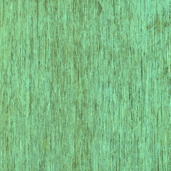 Ahgly Company Machine Washable Indoor Square Solid Turquoise Blue Modern Area Rugs, 7' Square