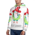 thumbnail image 3 of Pofeuu Hello Summer Gnome 2 Print Mens Casual Hooded Collar Drawstring Hoodies Pullover Sweatshirts Casual Long Sleeve Shirts-Medium, 3 of 7