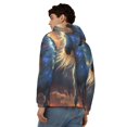 thumbnail image 4 of Zufioo Starry Light White Horse Print Men's Hooded Cardigan, Zip-up Long-Sleeved Sweatshirt Jacket Sportswear-X-Large, 4 of 5