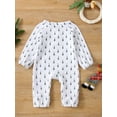 thumbnail image 3 of Faithtur Bébé Automne Casual Manches Longues Combinaison de Noël Plaid/impression Col Rond Long Romper, 3 of 8