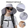 thumbnail image 5 of KANCOKIT Women Ponytail Sun Hat with Neck Flap, Wide Brim Beach Cap for Fishing Hiking Camping, Gray, 5 of 6