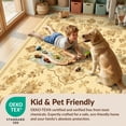 thumbnail image 4 of Design&I 4'x6' Washable Area Rug Snag-Free Skid-Resistant Medium Vintage Distressed Tan Motif Scattered Botanical Large Fuzzy for Home Office, Under Desk, 4 of 7