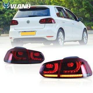  USR DEPO VW Golf 5 Tail Lights - Black/Smoke Rear Tail Lamps  Set (Left + Right, Inner + Outer) Compatible with 2006-2009 Volkswagen Golf  GTi Mk.5 Chassis (Smoked 4 Pieces) : Automotive
