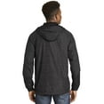 thumbnail image 2 of Sport-Tek JST40 Mens Heather Colorblock Raglan Hooded Wind Jacket, Black Heather & Black - 4XL, 2 of 5