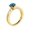 thumbnail image 3 of Mauli Jewels 1.25 Carat Blue & White Diamond Twisted Shank Solitaire Engagement Ring In 10K Solid Yellow Gold, Ring Size 7, 3 of 6