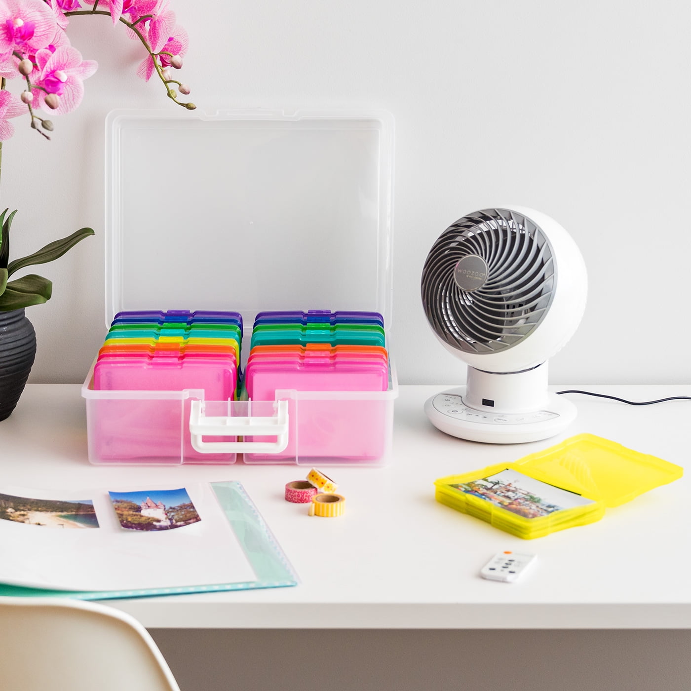 IRIS WOOZOO Fan with Remote, Oscillating Fan, Desk Fan, Table Air Circulator, Globe Fan, Fan for Bedroom, 10 Speeds