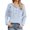 #02 Light Blue, variant on Busydd Womens Hooded Sweatshirt Fashion Loose Solid Color Knit Ribbed Long Sleeve Shirts for Women Casual Half Hood Half Holy Sweatshirt Drawstring Button Basic Hoodie Pullover Tops