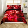 thumbnail image 1 of Erosebridal Housse de Couette Voiture de Sport Néon Rouge, Ensembles de Literie Voiture de Course Moderne, Déco de Chambre Voiture de Course, Réversible 2 Pcs (Sans Couette), 1 of 7