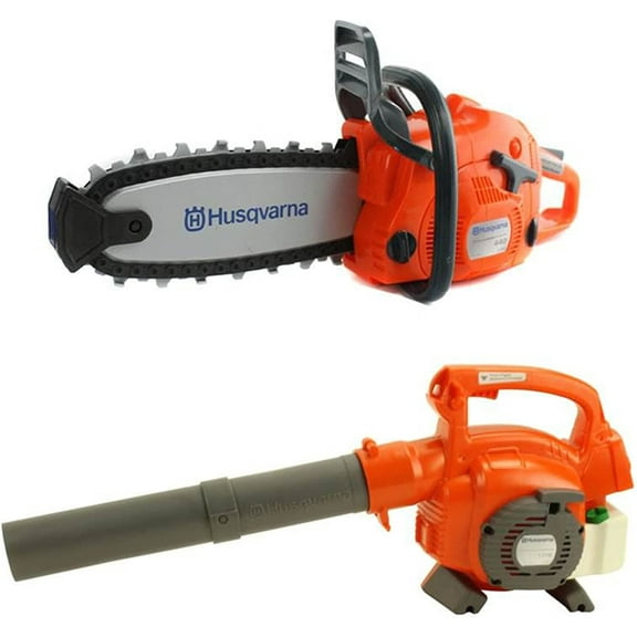 Husqvarna 125B Kids Toy Battery Operated Leaf Blower & Chainsaw Pretend Play Set