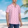 thumbnail image 3 of Pofeuu Breast Cancer Awareness5 Print Hawaiian Shirt for Men Sleeves Casual Button Down Summer Beach Dress Shirts T-Shirts,Large, 3 of 7