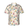 thumbnail image 2 of Yiaed Reto Marine Nautical Print Hawaiian Shirt for Men Short Sleeve Button Down Shirts Beach Shirts for Men-Small, 2 of 5