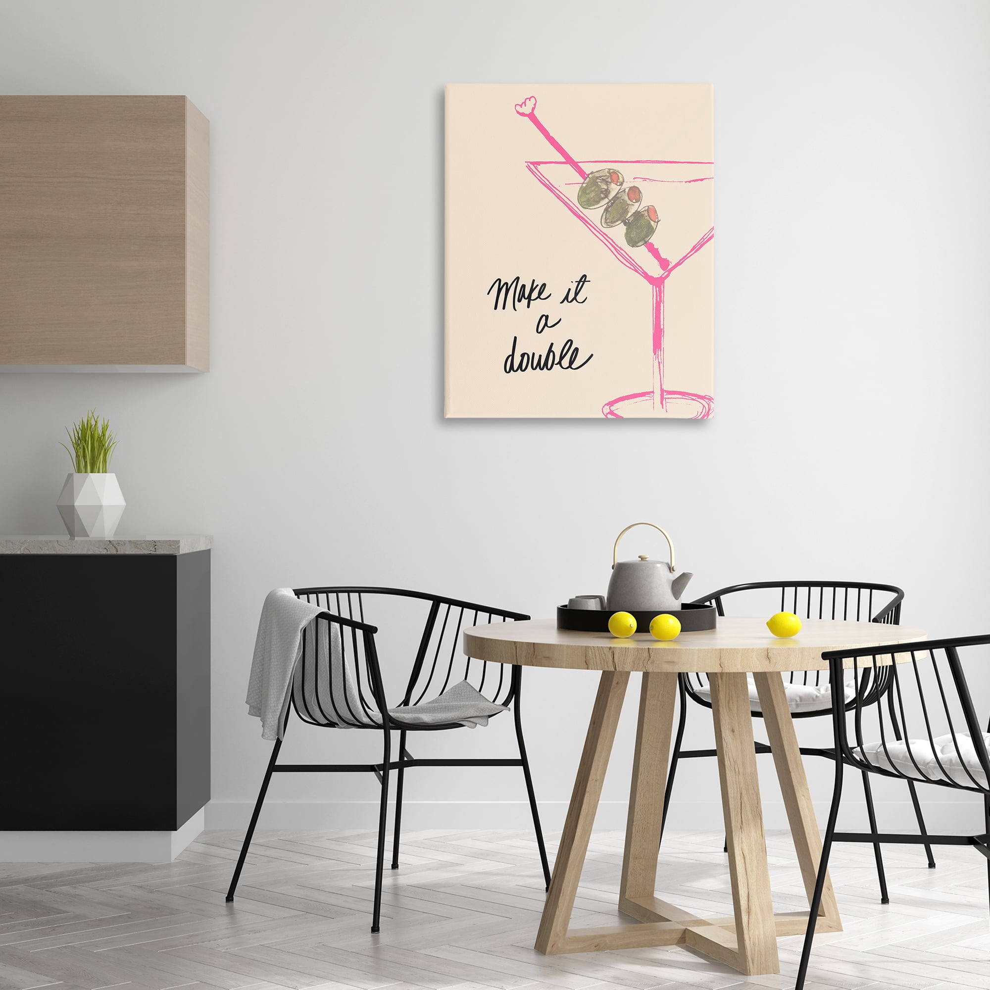 Stupell Industries Make It Double Martini Food & Beverage Painting Wrapped Canvas Art Print Wall Art, 30 x 40