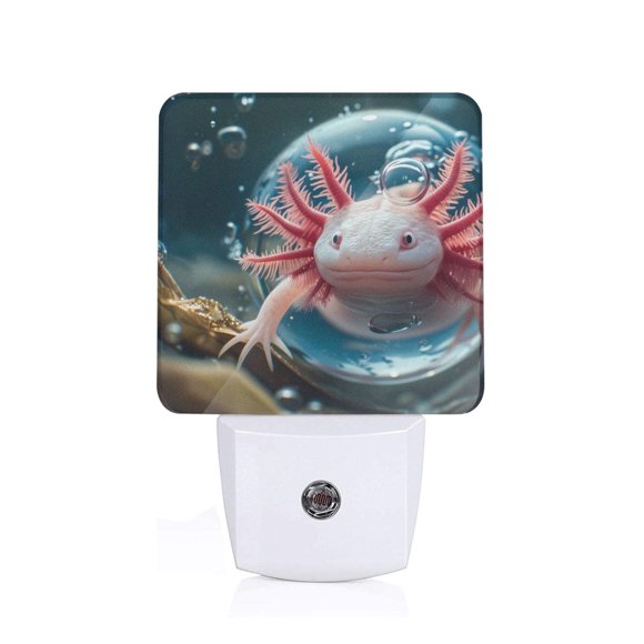 Saiise Bubbles Axolotl Fantasy or Night Light - a Wall-mounted LED Fixture with A Dusk-to-dawn Sensor, Ideal for Bedrooms, Bathrooms, Hallways, and Kitchens-US