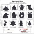 thumbnail image 2 of Juego de 24 piezas de papel para rascar de arcoíris navideño de 12 estilos, papel mágico negro para rascar, suministros para manualidades, decoración colgante, lápiz de madera, 2 of 7