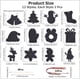 thumbnail image 2 of Juego de 24 piezas de papel para rascar de arcoíris navideño de 12 estilos, papel mágico negro para rascar, suministros para manualidades, decoración colgante, lápiz de madera, 2 of 7