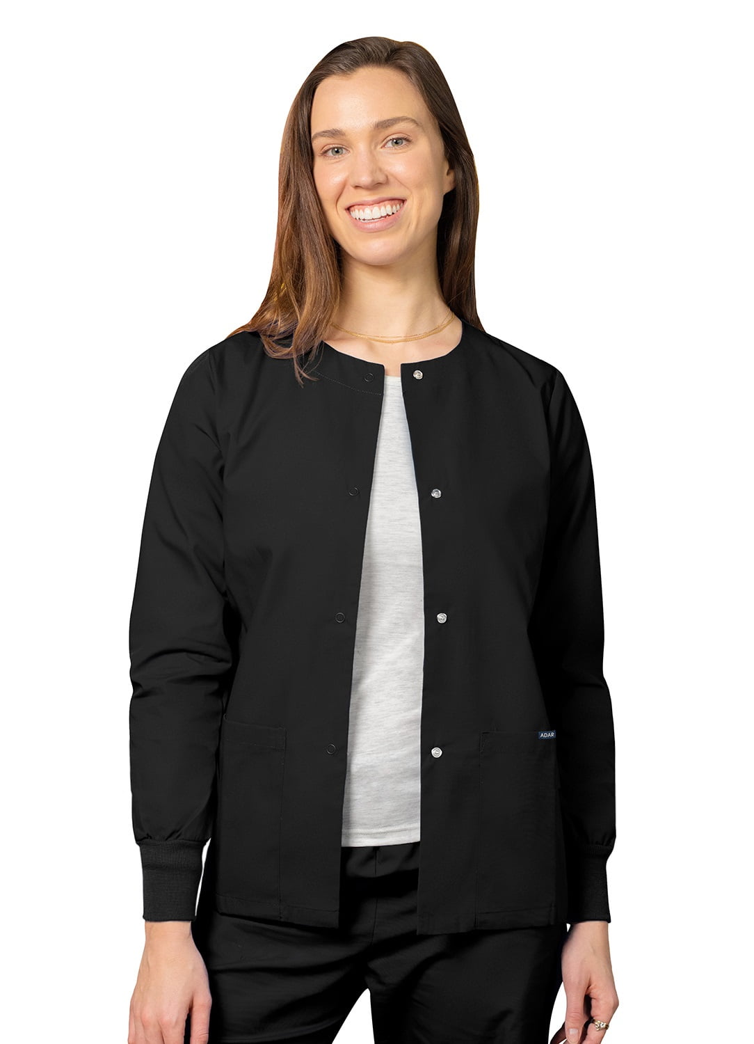 Adar Universal Scrubs For Women Round Neck WarmUp Scrub Jacket