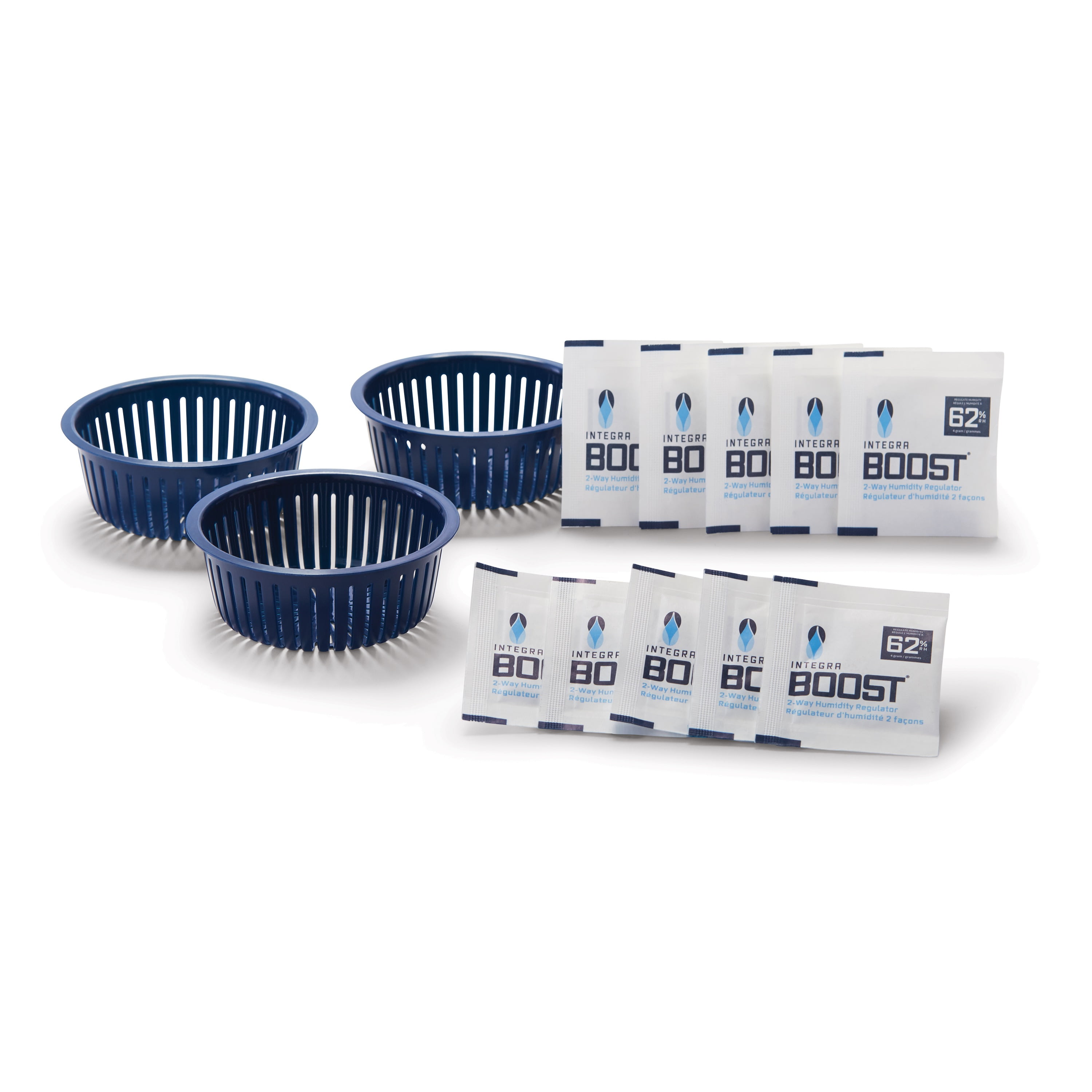 Kerr Mason Jar Humidity Control Jar Replacement Pack | 3 Wide Mouth Humidity Pack Holders | 10 Integra Boost Packs