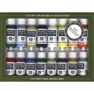 Acrylicos Vallejo Metallic Colors Model Air Paint Set, 1/2 Fl. Oz. Bottles,  8 Colors