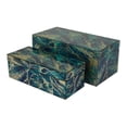 thumbnail image 3 of Dory Decorative Box Set of 2, Green Blue Faux Marble Accent Glass, 3 of 8